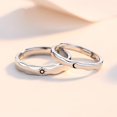 thumbnail image 2 of Anillo Pareja Ajustable, Sol y Luna, Diseño en Forma de Onda, Anillos de Compromiso, Bodas, Aniversario, Anillo Ajustables, Juego de Anillos de Amor para Mujeres y Hombres, Plata, 2 of 4