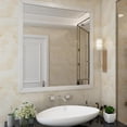 thumbnail image 6 of 2 Pcs White Wood Grain Wallpaper Border Mirror Frame Removable Waterproof, White Peel Wall Paper Border Decor Self Adhesive, Bathroom Mirror Frame Sticker for Living Room Kitchen 3.1 inch by 5 meters, 6 of 8