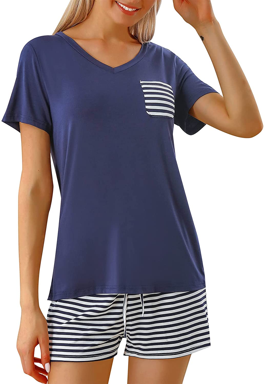 Women Sleepwear Short Sleeve Tops 