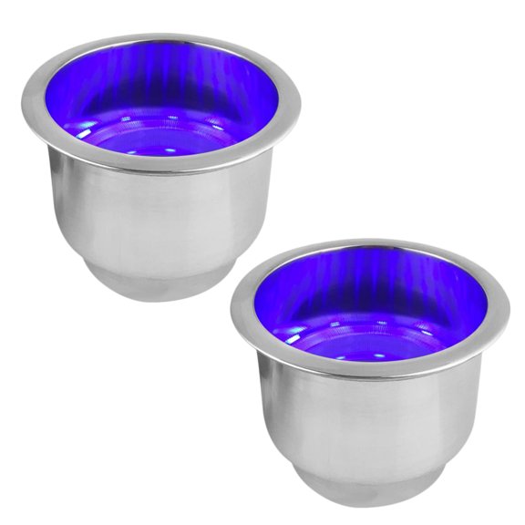 WEUVEB 2-Pack Stainless Steel Rust-Resistant Car Cup Holders for Motorhomes and Boats, Easy to Install with Design