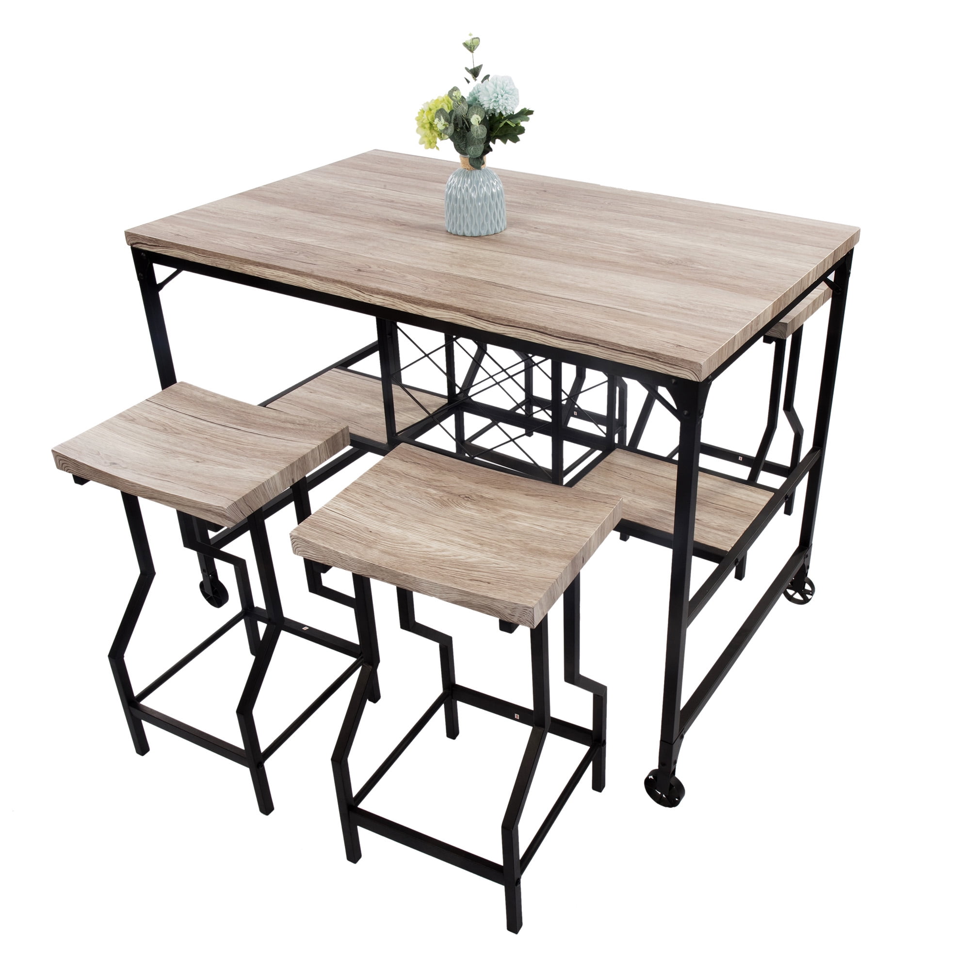 KARMAS PRODUCT 5 Piece Counter Height Dining Table Set Kitchen Table