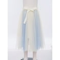 thumbnail image 3 of TTAO Kids Girls High Waist Bowknot Mesh Tutu Tulle Skirts Tiered A-line Wedding Princess Birthday Party Skirts Skorts Blue Beige 5-6, 3 of 7