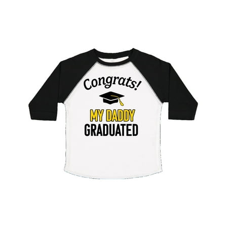 

Inktastic Congrats! My Daddy Graduated with cap Gift Toddler Boy or Toddler Girl T-Shirt