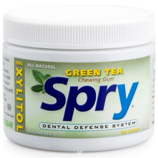 Spry Spry Chewing Gum Green Tea With Xylitol 100 Ct, Pack of 2