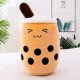 thumbnail image 1 of Almohada de peluche mullida (sonrisa marrón, m 13,8"), cojín creativo con forma de taza de té con leche y burbujas, 1 of 5
