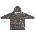 thumbnail image 6 of Football Dot Darkblue Pattern Teens Oversized Sherpa Wearable Blanket Hoodie, Hooded Blanket Sweatshirt with Large Pockets, 6 of 6