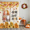thumbnail image 2 of Shower Curtain 66"W x 72"L Fall Thanksgiving Sunflowers Gnomes Maple Leaves Fabric Shower Curtains Set with Hooks Water Repellent Bathroom Curtains Machine Washable Bathroom Accessories, 2 of 6