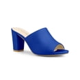 thumbnail image 1 of BLISSFUL STEP Sandales Mules à Talon Bloc à Enfiler pour Femmes Bleu 7, 1 of 7