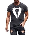 thumbnail image 2 of Fnnxeal Mens Athletic Shirt Short Sleeve Raglan Moisture Wicking Quick Dry Workout Tops Gym T-Shirt Baselayer Polyester Spandex Dark Gray,Size M, 2 of 9