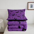 thumbnail image 5 of Homewish Halloween Bat Twin Comforter Sets,Crescent Pattern Bedding Set,Lavender Purple Black,Black Reversible,2pcs,1 Comforter and 1 Pillowcase, 5 of 7