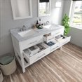 thumbnail image 2 of Caroline Estate 60" Double Bath Vanity in White with White Marble Top and Square Sinks, 2 of 5
