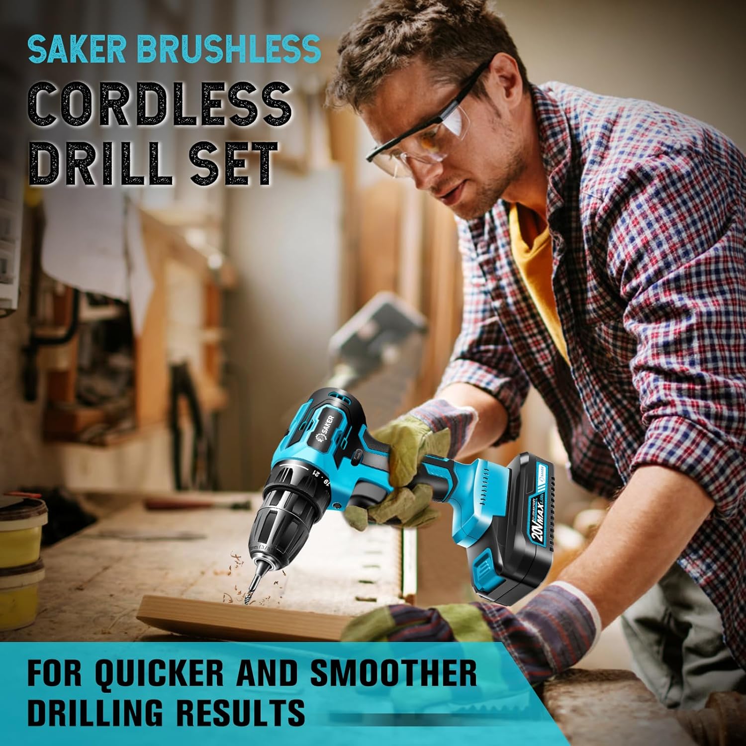 HOEY 21V Cordless Drill Set with 34 Accessories photo 5
