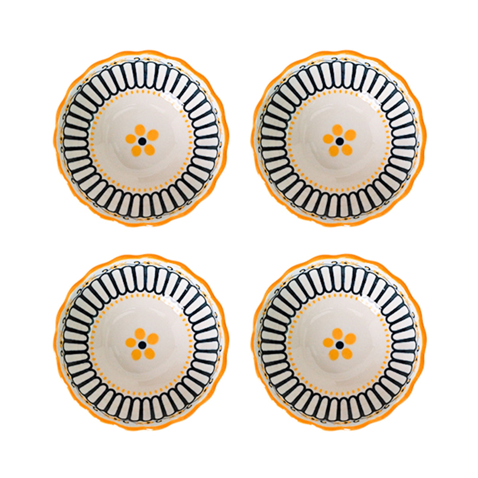 Haifle/ European Style Sushi Soy Sauce Dish, Sauce Dishes, 4pc Ceramic Dipping Bowls, Small