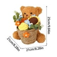 thumbnail image 3 of Knitted Teddy Bear Flower Bouquet, Handmade Yarn Bear with Bloom Arrangement, Artificial Flower Gift for Her Girlfriend Wife or Home Decoration, 3 of 6