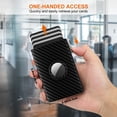thumbnail image 3 of Wallet for Men, Minimalist Credit Card Holder for Apple Air Tag, RFID Blocking, Pop up Card Case, Premium Genuine Leather Carbon Fiber, Smart, Slim, 3 of 7