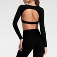 thumbnail image 5 of TaTaai Womens Long Sleeve Cutout Yoga Top Fitted Workout Shirt Breathable Running Training Tight Fit Fitness Sportswear Gift, 5 of 9
