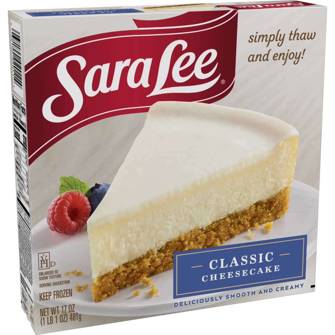 Sara Lee Frozen Classic Cheesecake, 17oz, made with real cream