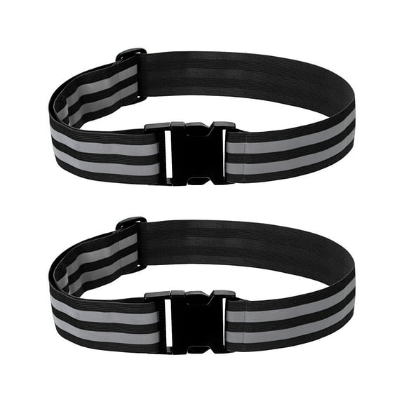 Adjustable Reflective Running Belt 1.9 Inch, 2 Pcs Glow Pt Belt Sash, Black