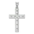 thumbnail image 2 of 925 Sterling Silver Rhodium Plated Satin and Polished Latin Cross Shaped Pendant, 2 of 3
