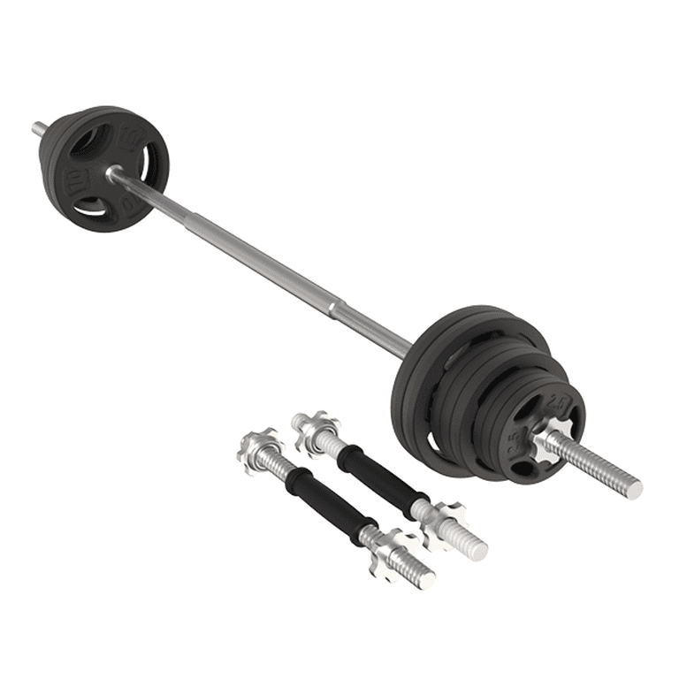Athletic Works 100LB Black Cast Iron Standard Weight Plate Sets Used as Both Dumbbell and Barbell Walmart