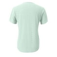 thumbnail image 6 of Otntypg Women Plus Size T Shirts Trendy 2025 Summer Dressy Casual Petal Short Sleeve Button V Neck Collared Petite Tops Cute Lace Eyelet Tunic Blouses Light Green L, 6 of 6