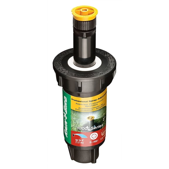 Rain Bird 1802AP4 Professional Pop-Up Sprinkler Adjustable 0-360 Pattern, 3' -4' Spray Distance, 2" Height