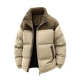 thumbnail image 6 of Rvwovn Men's Puffer Jacket – Thick Hooded Winter Coat with Corduroy Collar, Insulated Padded Parka, 6 of 8