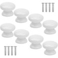 thumbnail image 1 of 8 Pcs Cabinet Knobs, 33mm White Drawer Knobs Mushroom Door Knob Round Solid Pulls Handles, 1 of 2