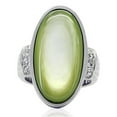 thumbnail image 3 of TK211 - High polished (no plating) Stainless Steel Ring with Precious Stone Conch in Apple Green color Size 8, 3 of 5
