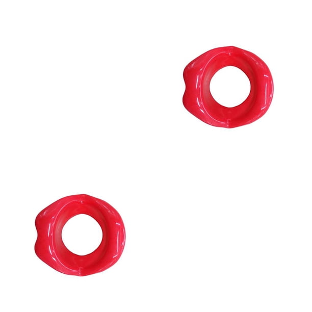 Vogacara Ejercicio boca silicona antiarrugas cara adelgazante cómodo ligero ejercicio labios herramienta hogar baño cuidado de la piel Rojo 2piezas