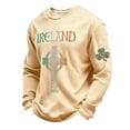 thumbnail image 2 of Ceisia Men's St. Patrick's Day Vintage Four-Leaf Clover Crewneck | Waffle Knit Relaxed Long-Sleeve Casual Top Gift, 2 of 3