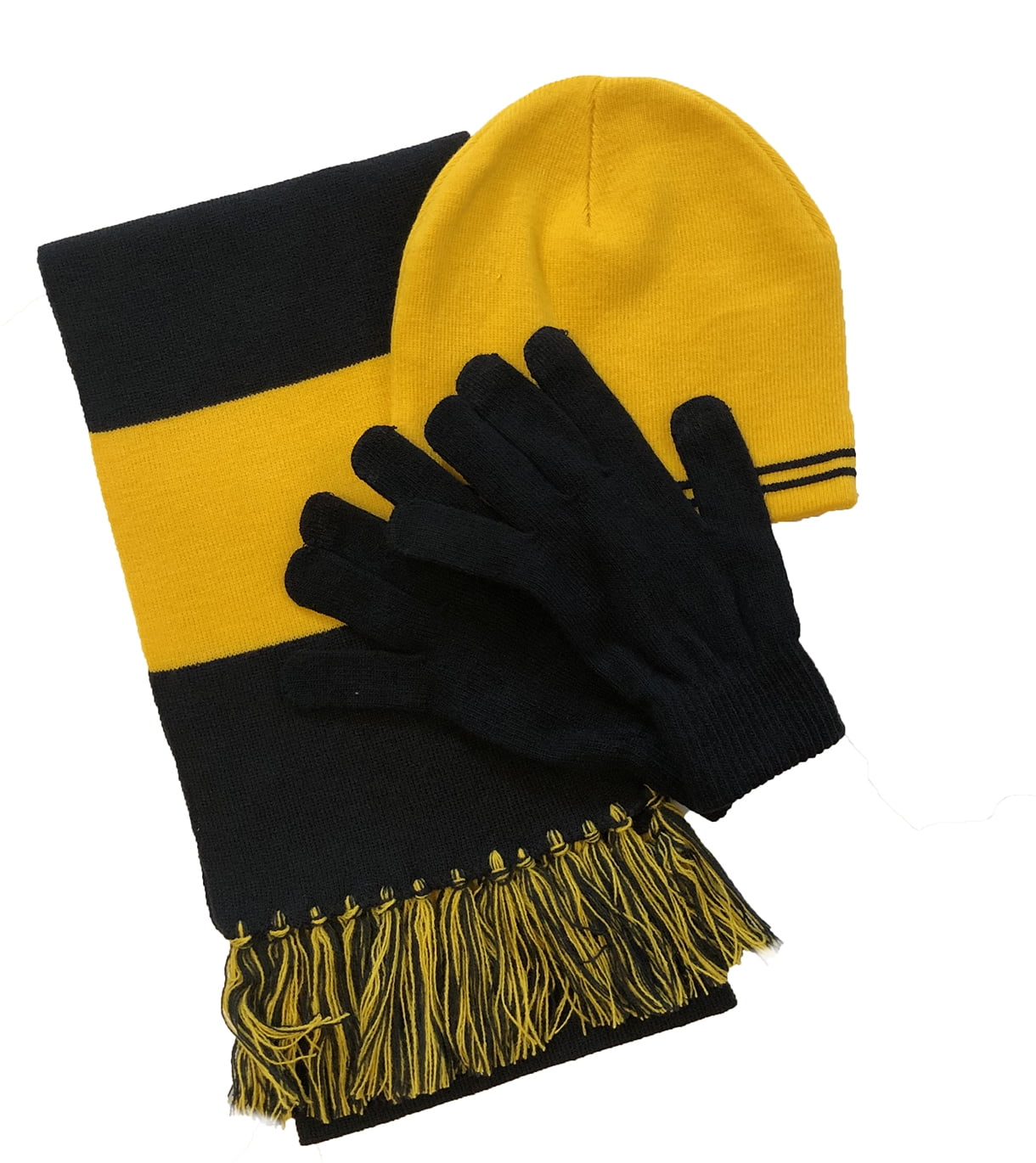 yellow hat scarf and glove set
