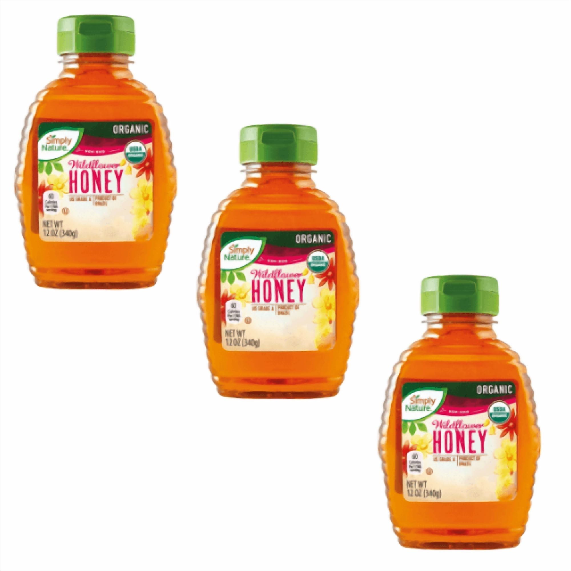 Simply Nature Organic Wildflower Honey,12oz Pack 3