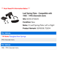 thumbnail image 2 of Leaf Spring Plate - Compatible with 1985 - 1995 Chevy Astro 1986 1987 1988 1989 1990 1991 1992 1993 1994, 2 of 2