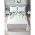 thumbnail image 4 of Eucalyptus Leaves Flat Sheets Only Twin XL Size, Soft Breathable Bed Top Sheets for Mattress, Green Botanical Summer Spring Luxury Bedding Flat Sheets for Home Hotel Bedroom Bed Protection, 4 of 9