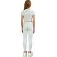 thumbnail image 7 of OGLCCG Girls High Waisted Skinny Jeans Stretchy Solid Color Slimming Jeggings Trendy Buttons Full Length Denim Pants with Pockets 3-15 Years, 7 of 7