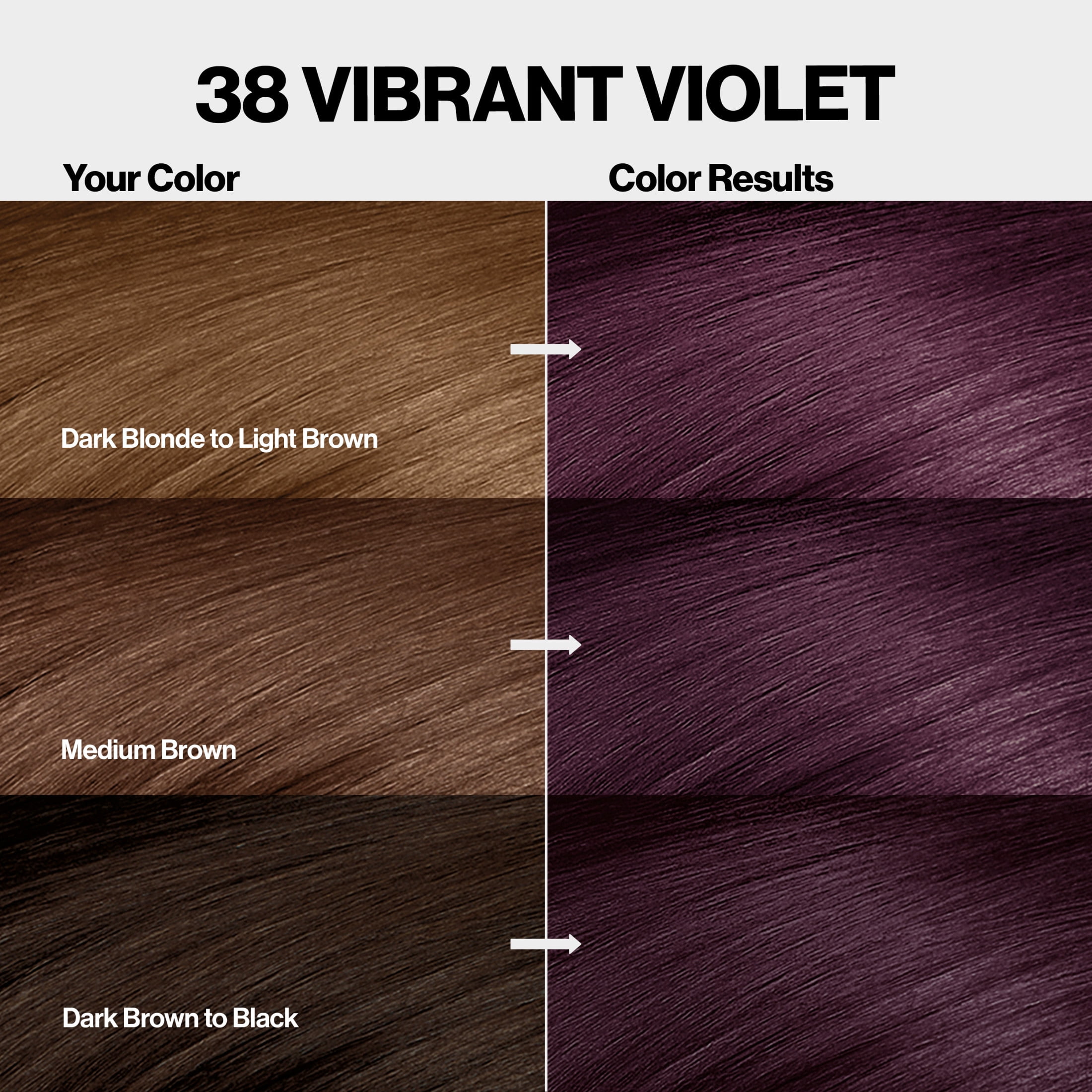 Revlon ColorSilk Permanent Hair Color, Bond Repair Complex, 38 Vibrant Violet, 1 pack