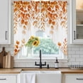 thumbnail image 6 of Orange Eucalyptus Leaves Swag Valances for Windows, Kitchen Window Curtains Over Sink, Spring Summer Botanical Window Treatment Curtains for Living Room/Bedroom Curtains 2 Panel Sets 36"x45", 6 of 8