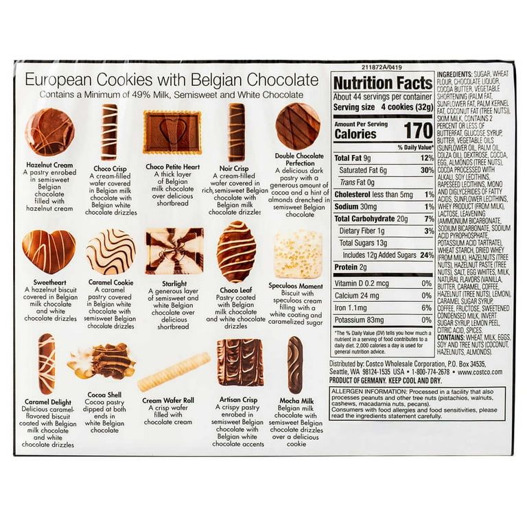 Kirkland Signature European Cookies With Belgian Chocolate Assortment 49.4 oz
