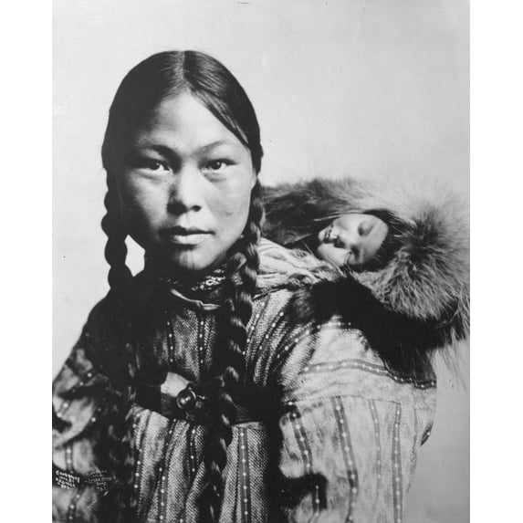 Print: Eskimo Mother With Child On Back, 1906