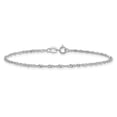 thumbnail image 3 of 14k White Gold Anklet 10 inch 1.4 mm Singapore with Spring Ring Clasp, 3 of 4