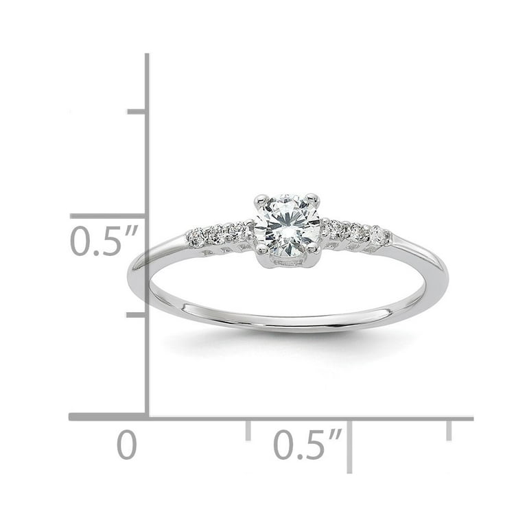925 Sterling Silver E coated CZ Cubic Zirconia Simulated Diamond