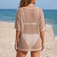 thumbnail image 6 of CHUMUD Beach Cover Ups for Women Mesh Swim Cover-Up with Floral Embroidery, Loose Fit Round Neck Short Sleeve Tunic Vacation, 6 of 8