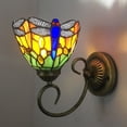 thumbnail image 6 of Miumaeov Dragonfly Stained Glass Wall Lamp LED Classic Tiffany Wall Sconce Bedroom Decor, 6 of 11