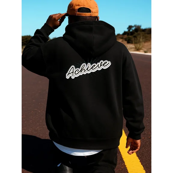 Funny Graphic Black Achieve Print Full Zip Hooded Sweat Hoodie Shirt for Men & Women, up to Size 5XL