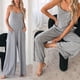 thumbnail image 4 of Overol De Una Pieza De Verano Pelele de algodón con bolsillos, ajuste holgado, cuello redondo para mujer, atuendo diario (gris S) Cgtredaw Para estrenar, 4 of 6