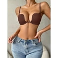 thumbnail image 2 of Sujetador push-up de escote bajo con tiras transparentes Sujetador de escote con aros convertible convertible de corte bajo, ropa interior y lencería de mujer, 2 of 4