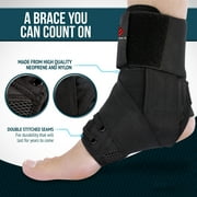 NEENCA Ankle Brace, Lace Up Adjustable Support – for Running, Basketball, Injury Recovery, Sprain! Ankle Wrap for Men, Women, and Children (Large)