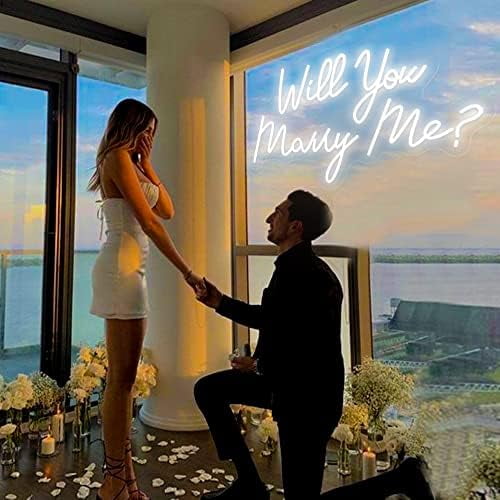 Neon Signs Will You Marry Me Sign with Light up Letters for Wedding Decorations Proposal Decor Get Married Sign for Bedroom Wall Art Wedding Gift for Women 23x14"$$Tools & Hardware Other