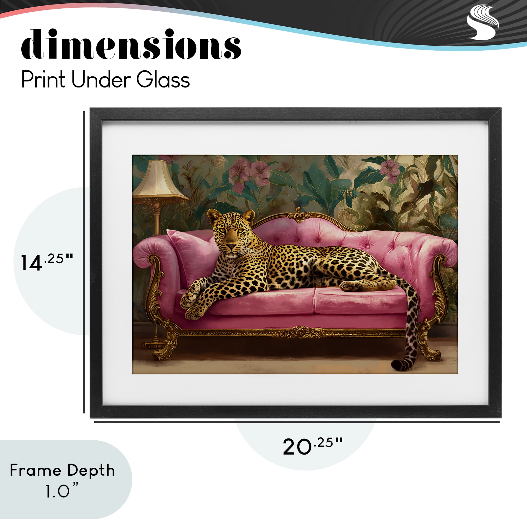 Stupell Industries Exotic Lounging Leopard Black Framed Print Under Glass, design by Tina LeCour